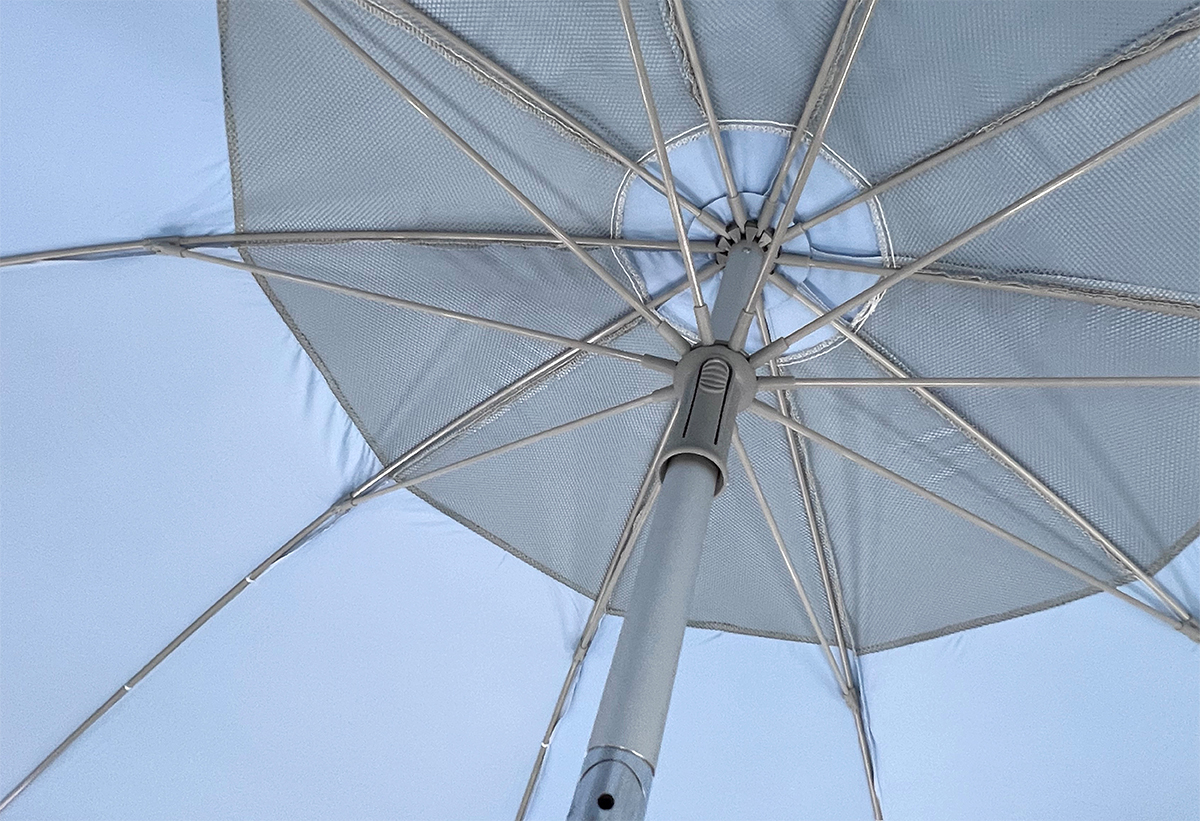 Απεικονίζεται το εσωτερικό της ομπρέλας.